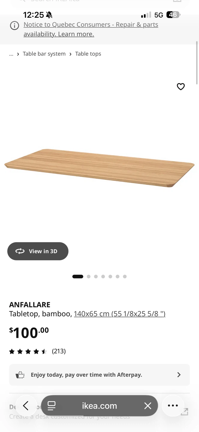 IKEA ANFALLARE / ADILS Desk - Bamboo/White 140x65 cm - photo 4