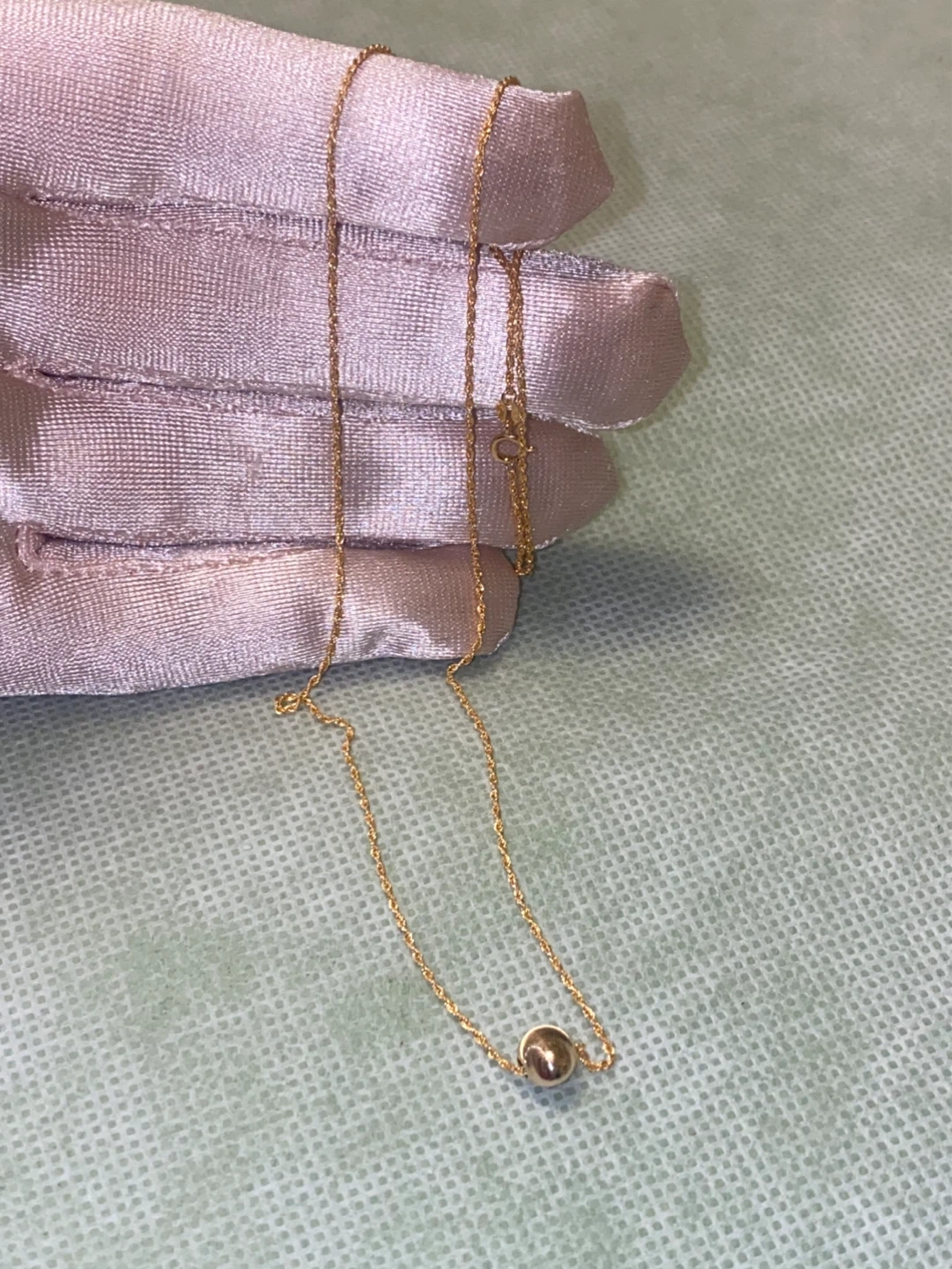 18 K Gold Layered Necklace with Bead Pendant - photo 3