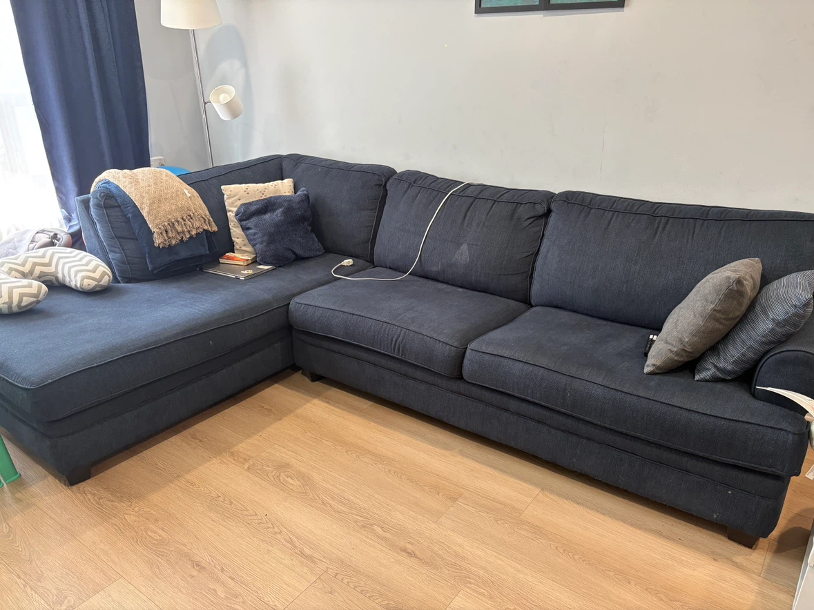 Dark Blue Sectional Sofa - photo 2