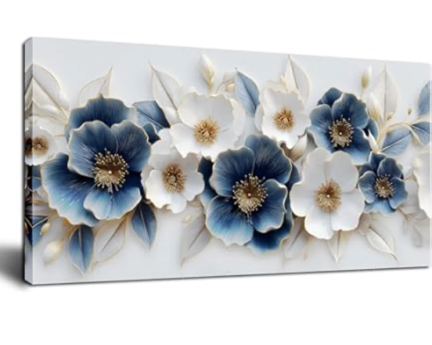 Large Canvas Wall Art - Blue Floral - photo 5