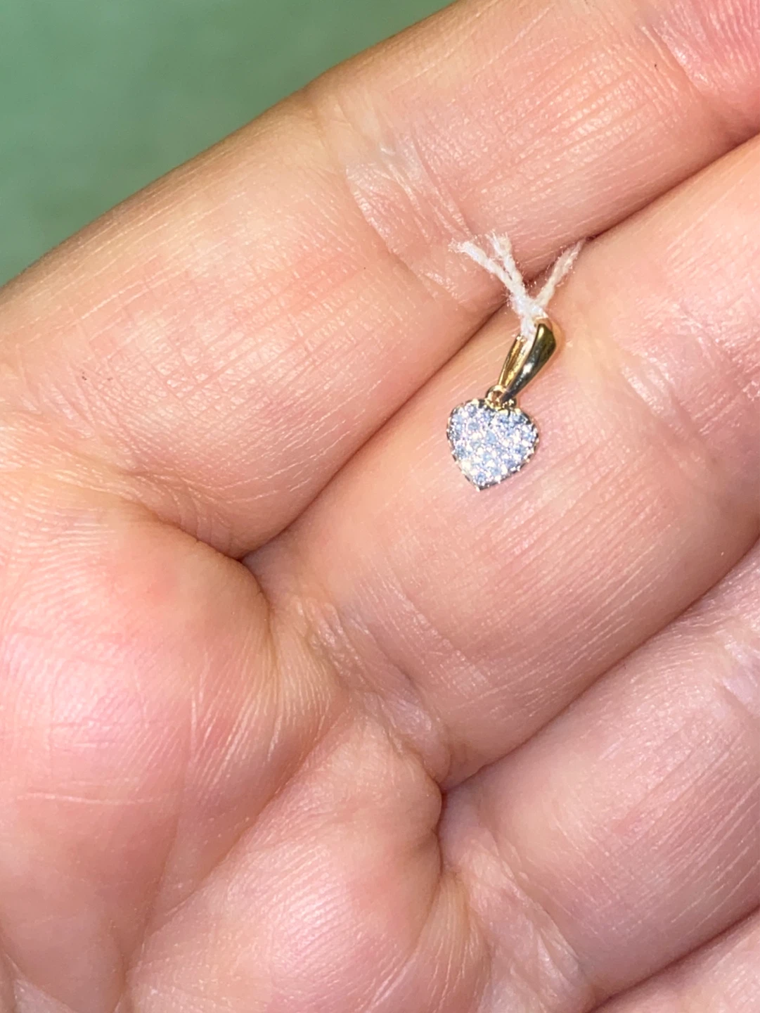 14K Yellow Gold Diamond Heart Pendant