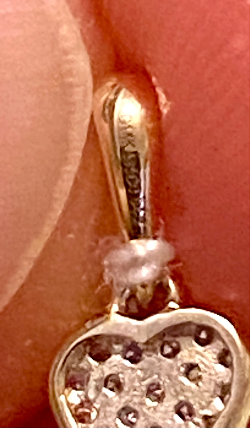 14K Yellow Gold Diamond Heart Pendant - photo 4
