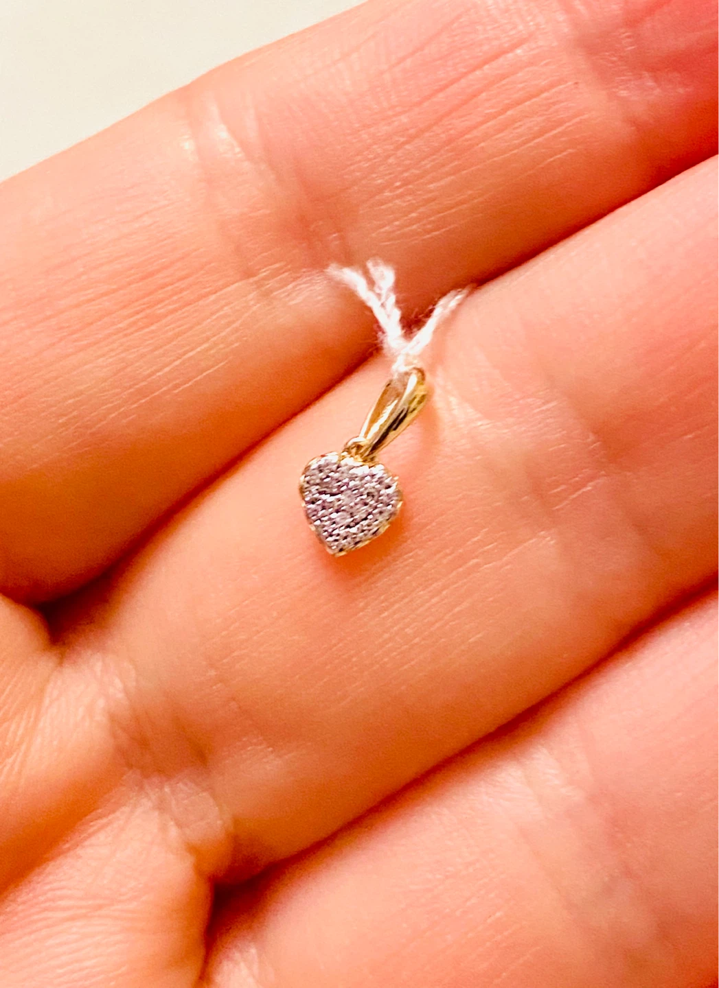 14K Yellow Gold Diamond Heart Pendant - photo 3