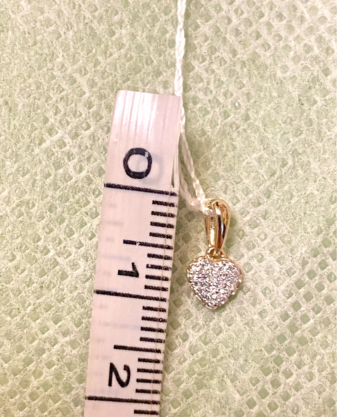 14K Yellow Gold Diamond Heart Pendant - photo 5