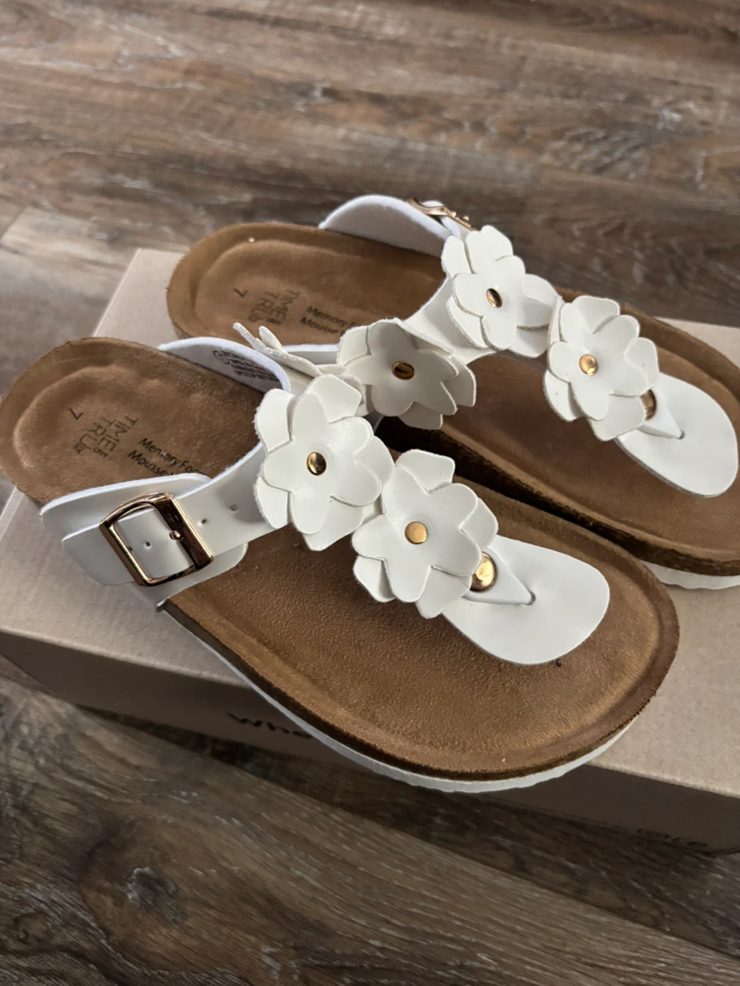 White Flower Thong Sandals