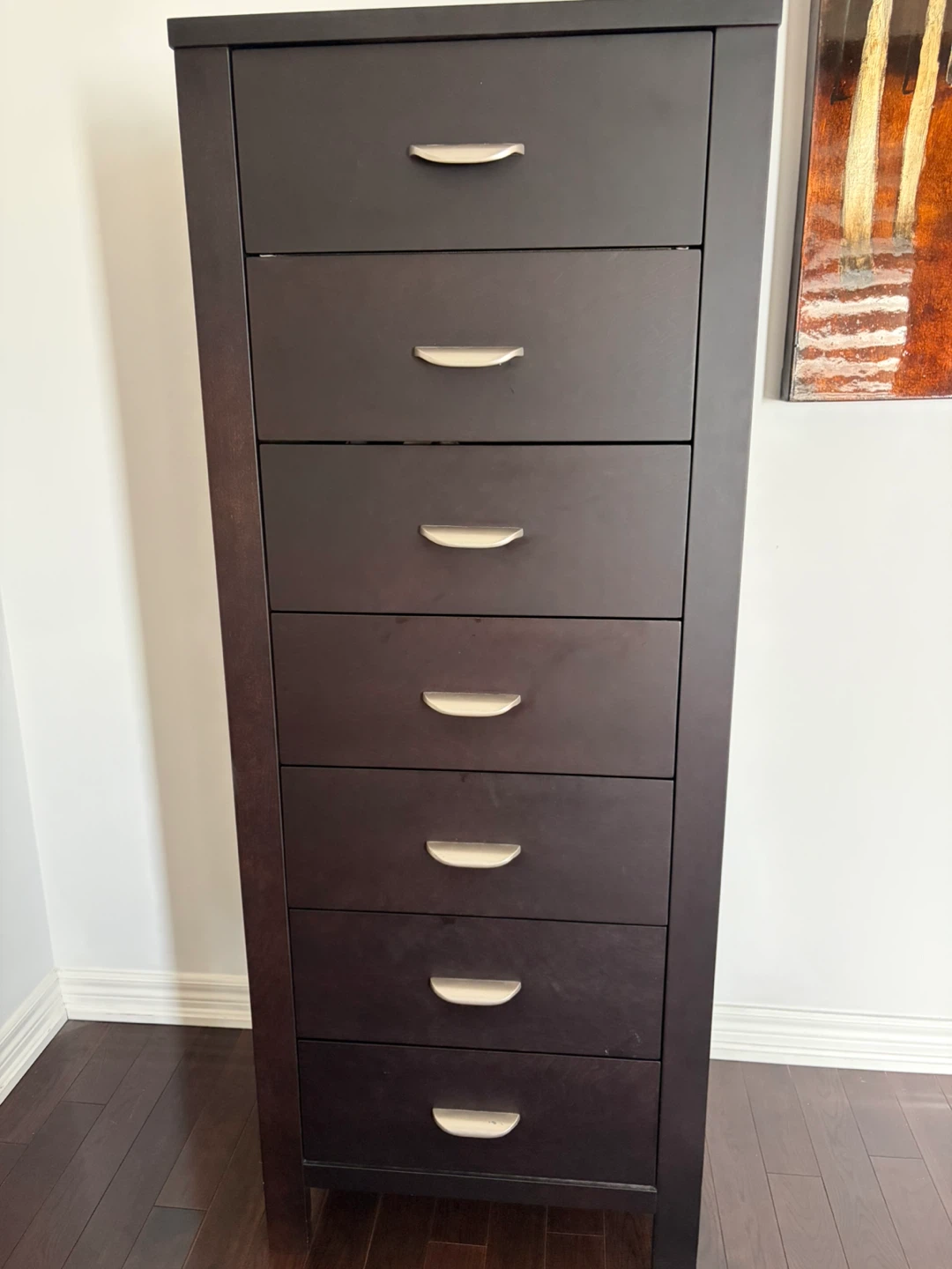Tall 7 drawer wood dresser
