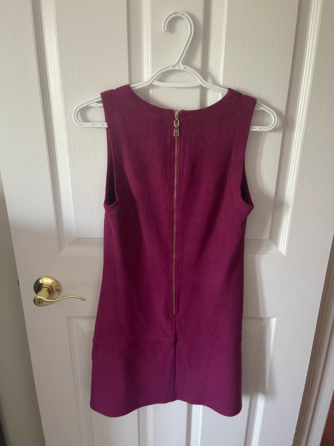 Purple Faux Suede A-Line Dress - photo 2