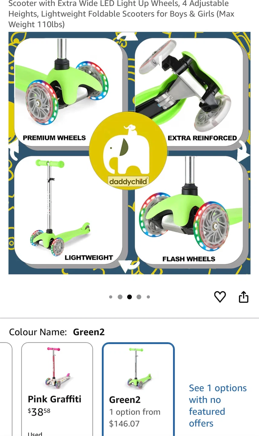 DaddyChild 3-Wheel Kick Scooter for Kids - photo 2