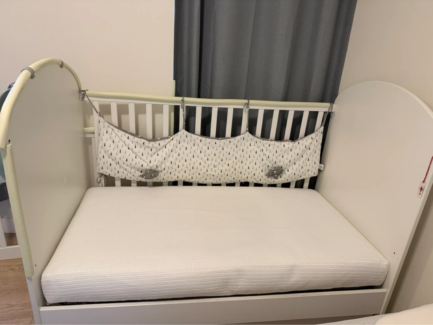 IKEA Crib with Drawer & Lullaby Earth 2 Stage Mattress