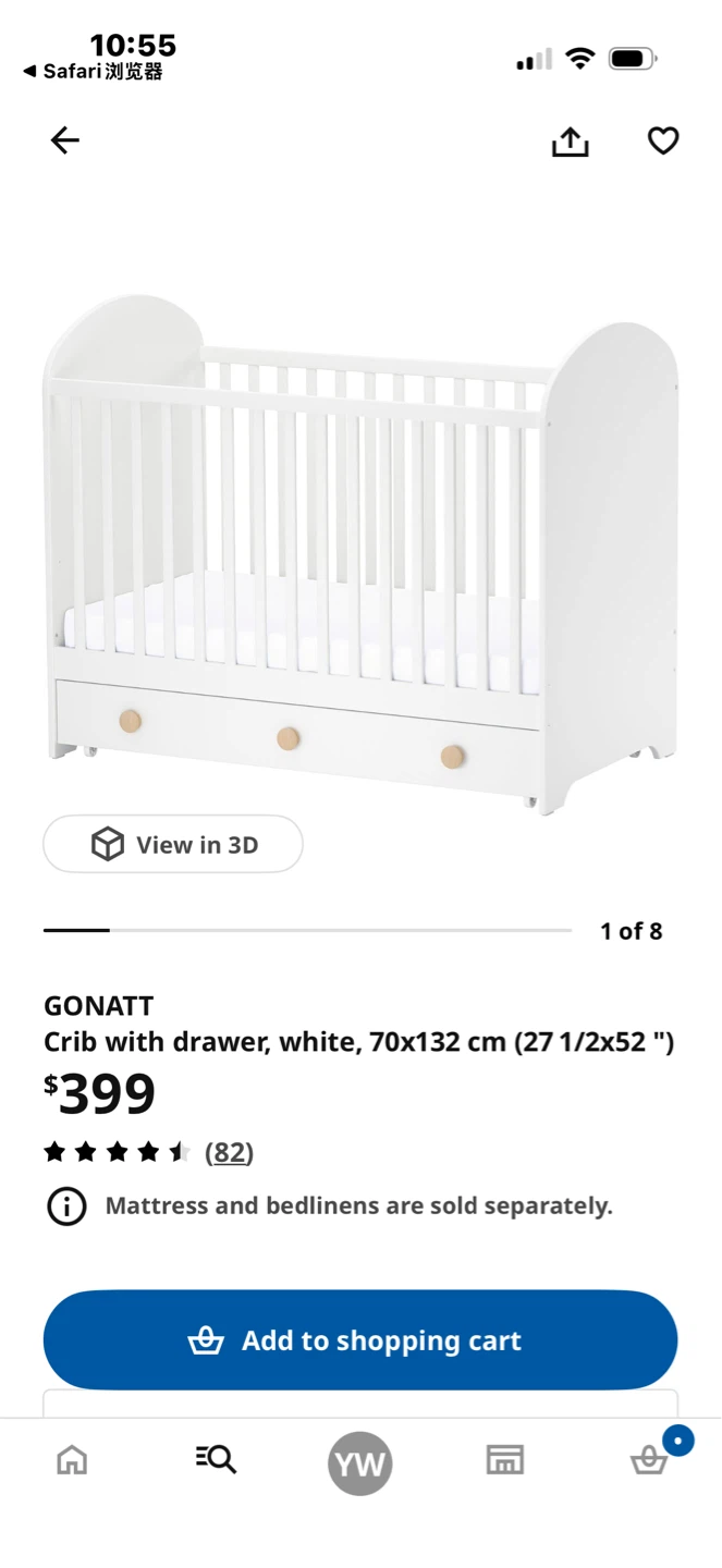 IKEA Crib with Drawer & Lullaby Earth 2 Stage Mattress - photo 4