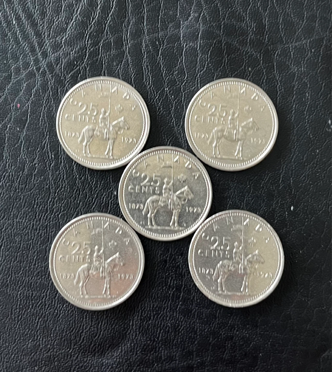 5 x 🇨🇦 1873- 1973 police celebrating 25 Cent Coins - Quarter