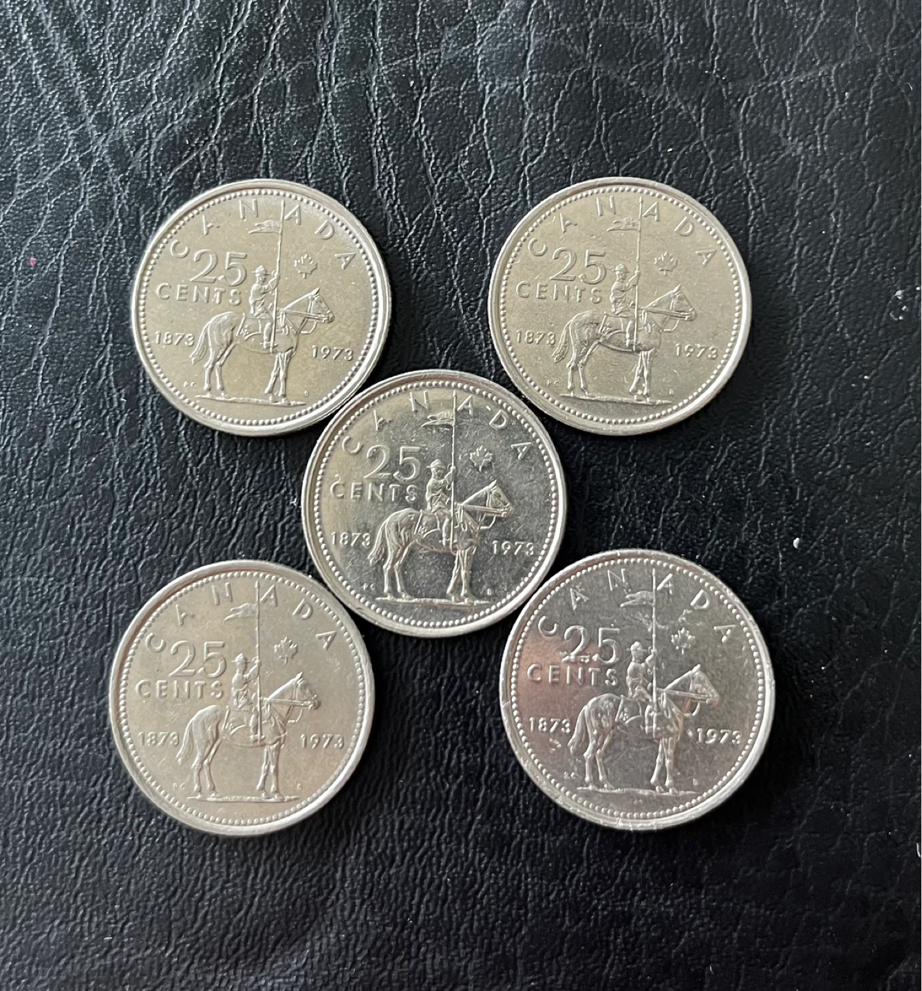 5 x 🇨🇦 1873- 1973 police celebrating 25 Cent Coins - Quarter - photo 4