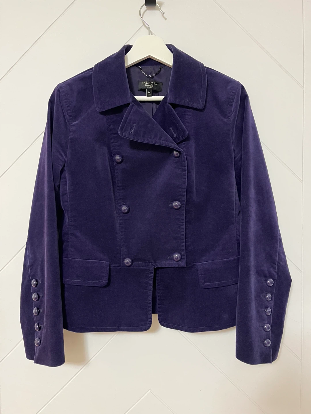 Talbots Petites Velvet Double-Breasted Blazer