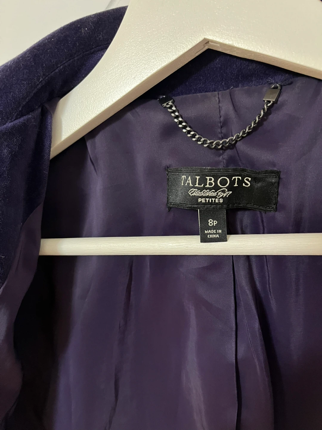 Talbots Petites Velvet Double-Breasted Blazer - photo 5