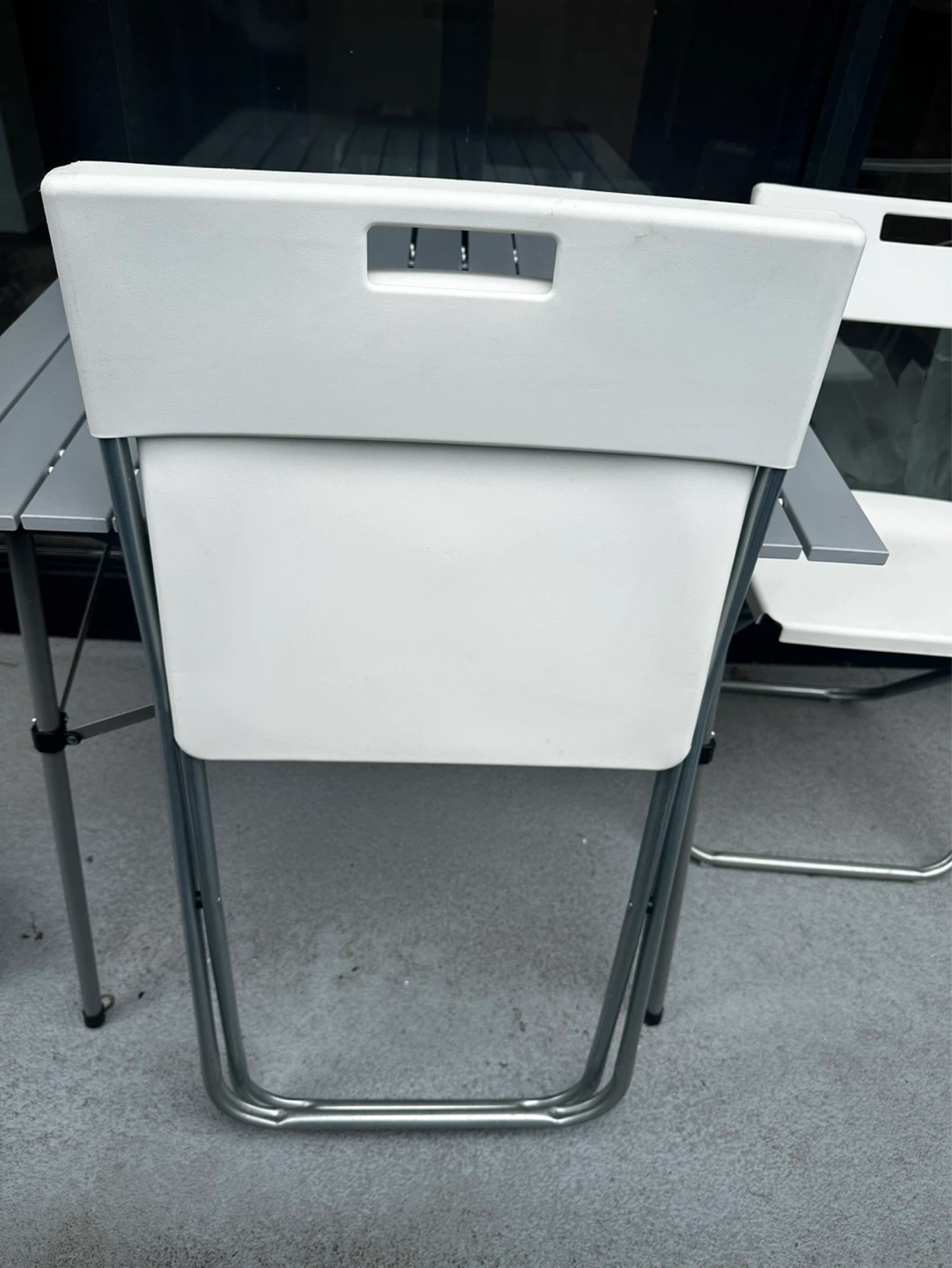 1 Folding table with 2White Folding Chairs - photo 5