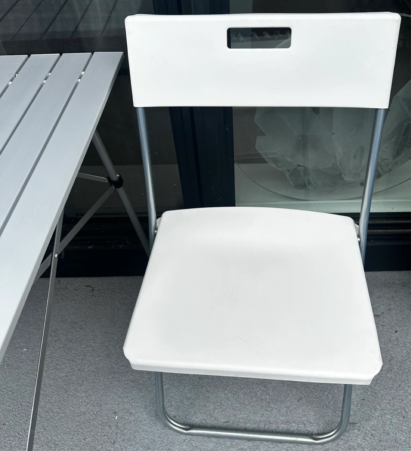 1 Folding table with 2White Folding Chairs - photo 2