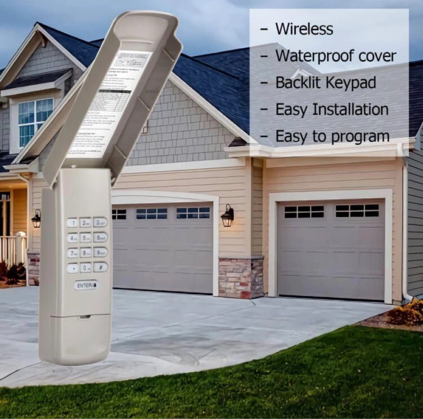 Fifold Garage Door Opener Keypad 877MAX Wireless - photo 4
