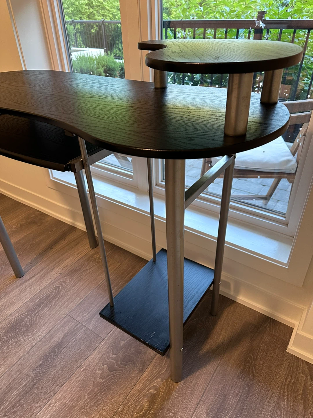 Compact Black Computer Desk with Shelving - photo 3