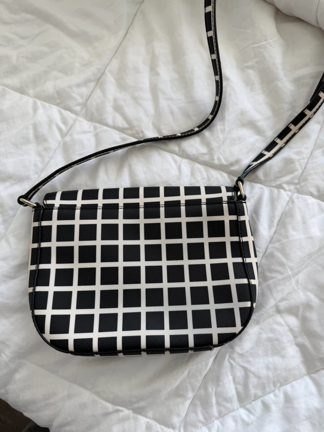 Kate Spade Black & White Checkered Crossbody Bag - photo 2