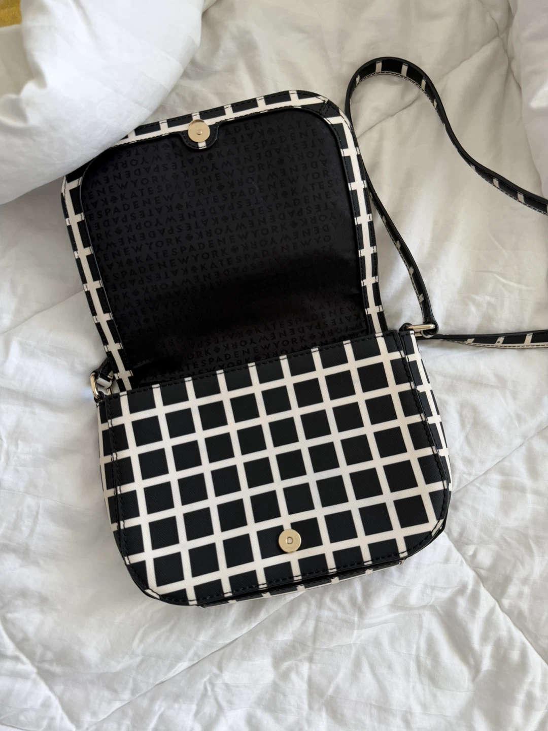 Kate Spade Black & White Checkered Crossbody Bag - photo 3