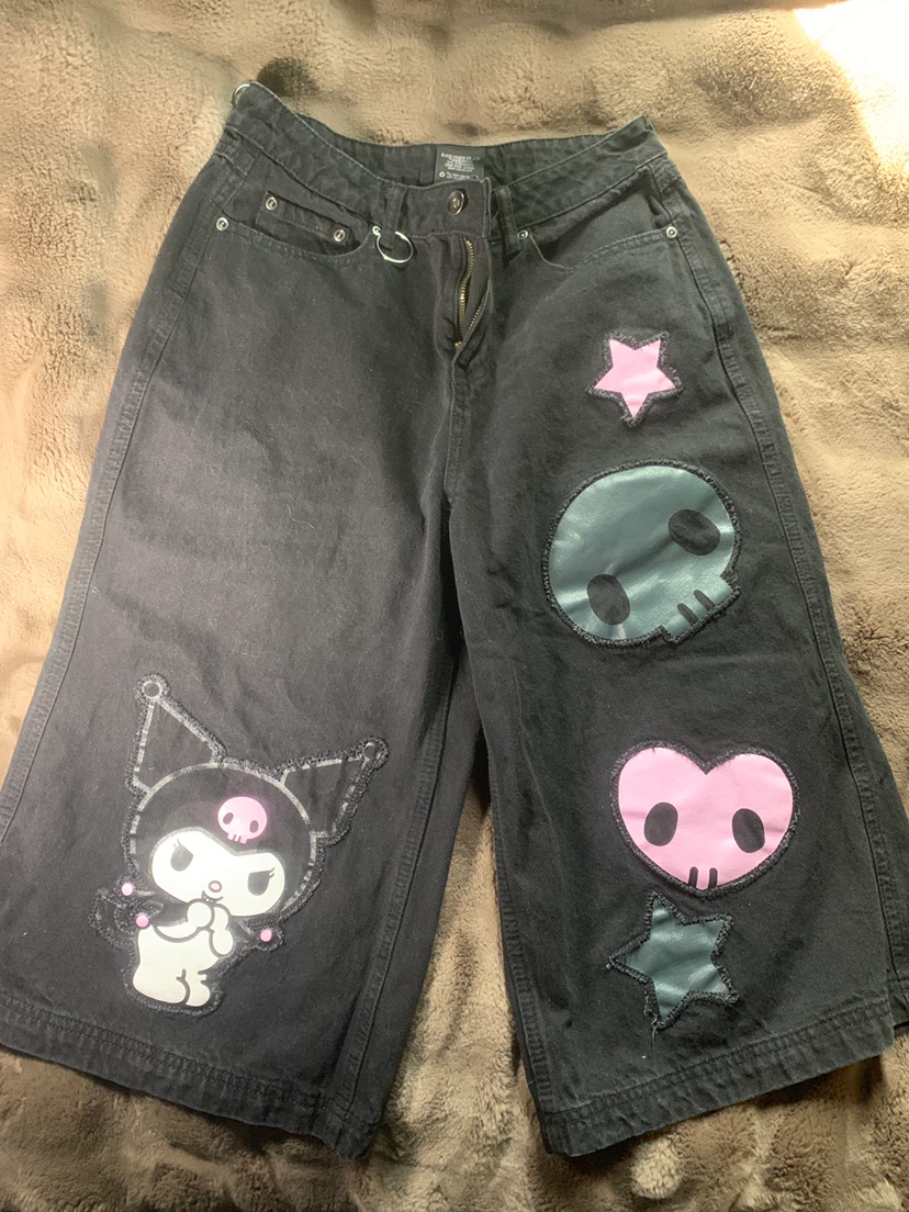 Kuromi  Wide Leg Jean shorts (Jorts)