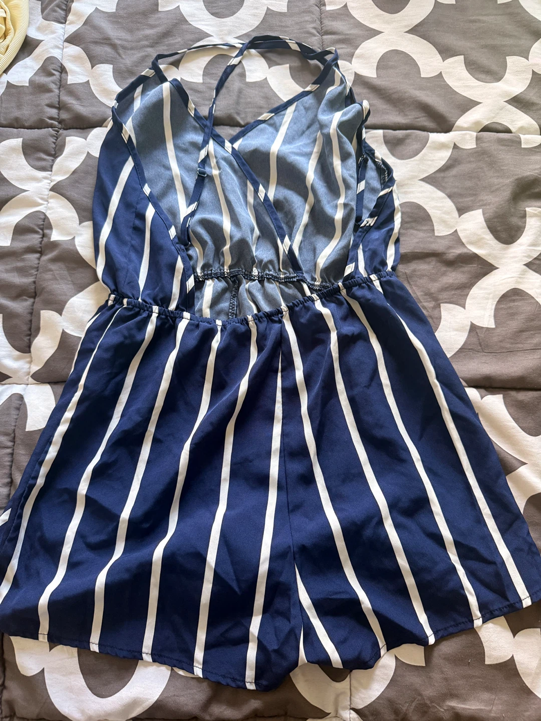 Blue and White Striped Romper - photo 2