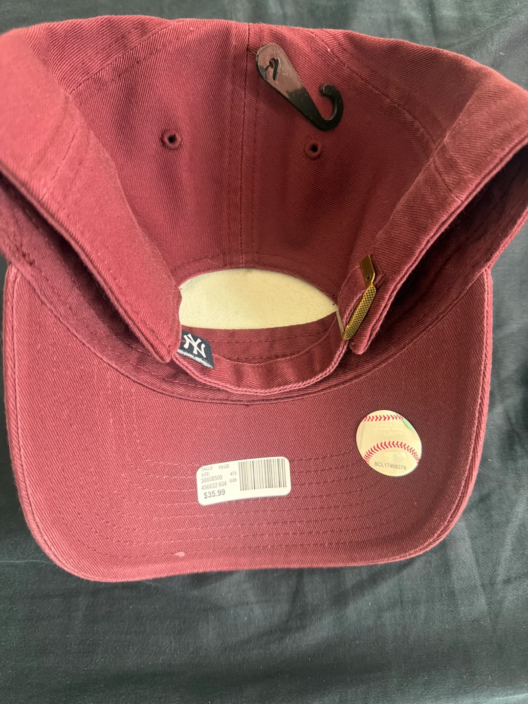 47 Brand New York Yankees Baseball Cap - Maroon - photo 3