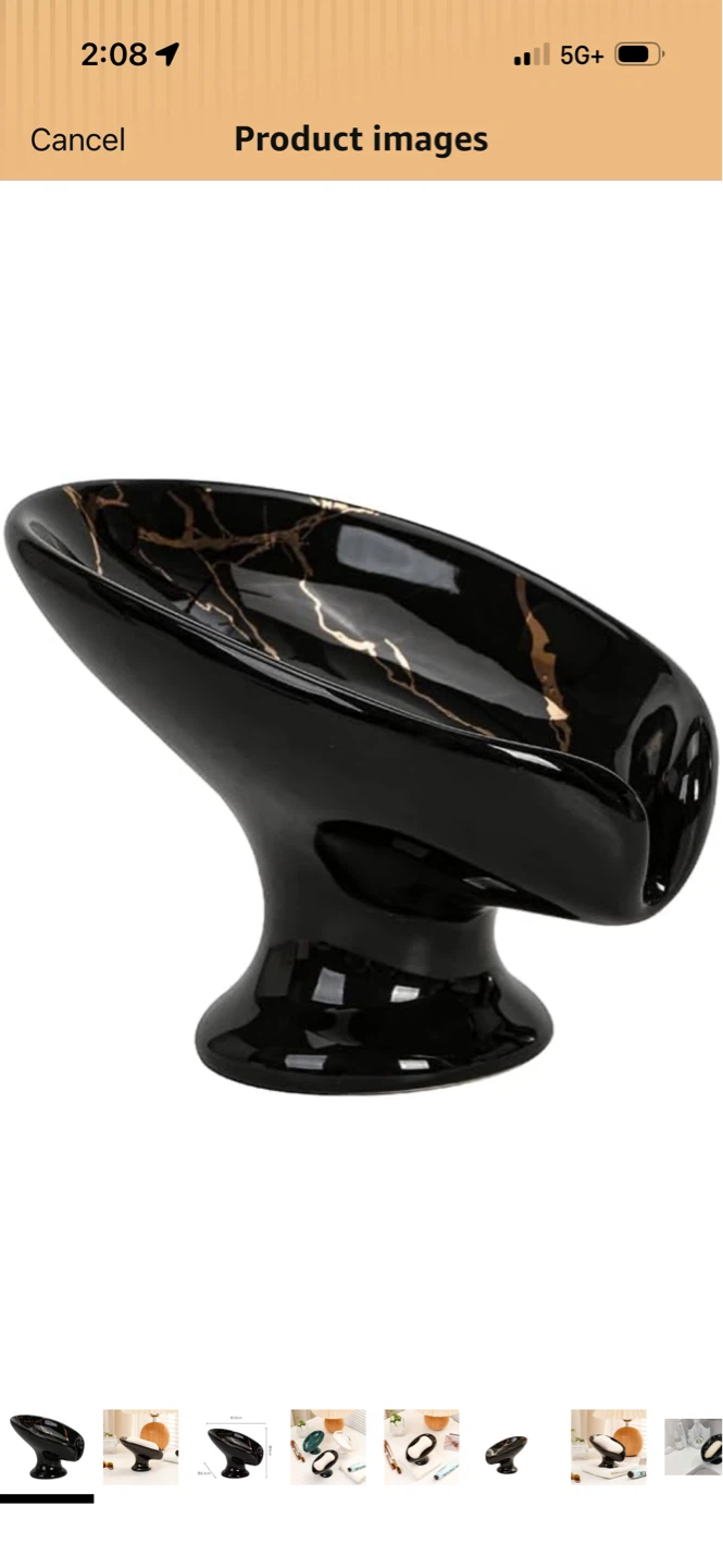Black and Gold Marble Soap Dish