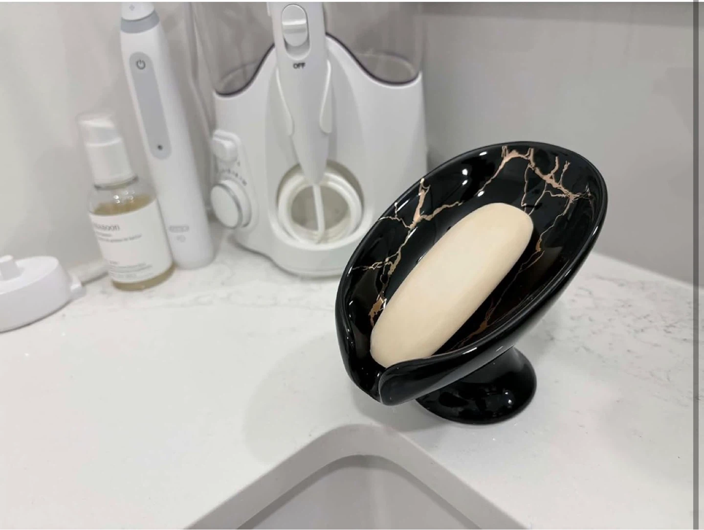 Black and Gold Marble Soap Dish - photo 2
