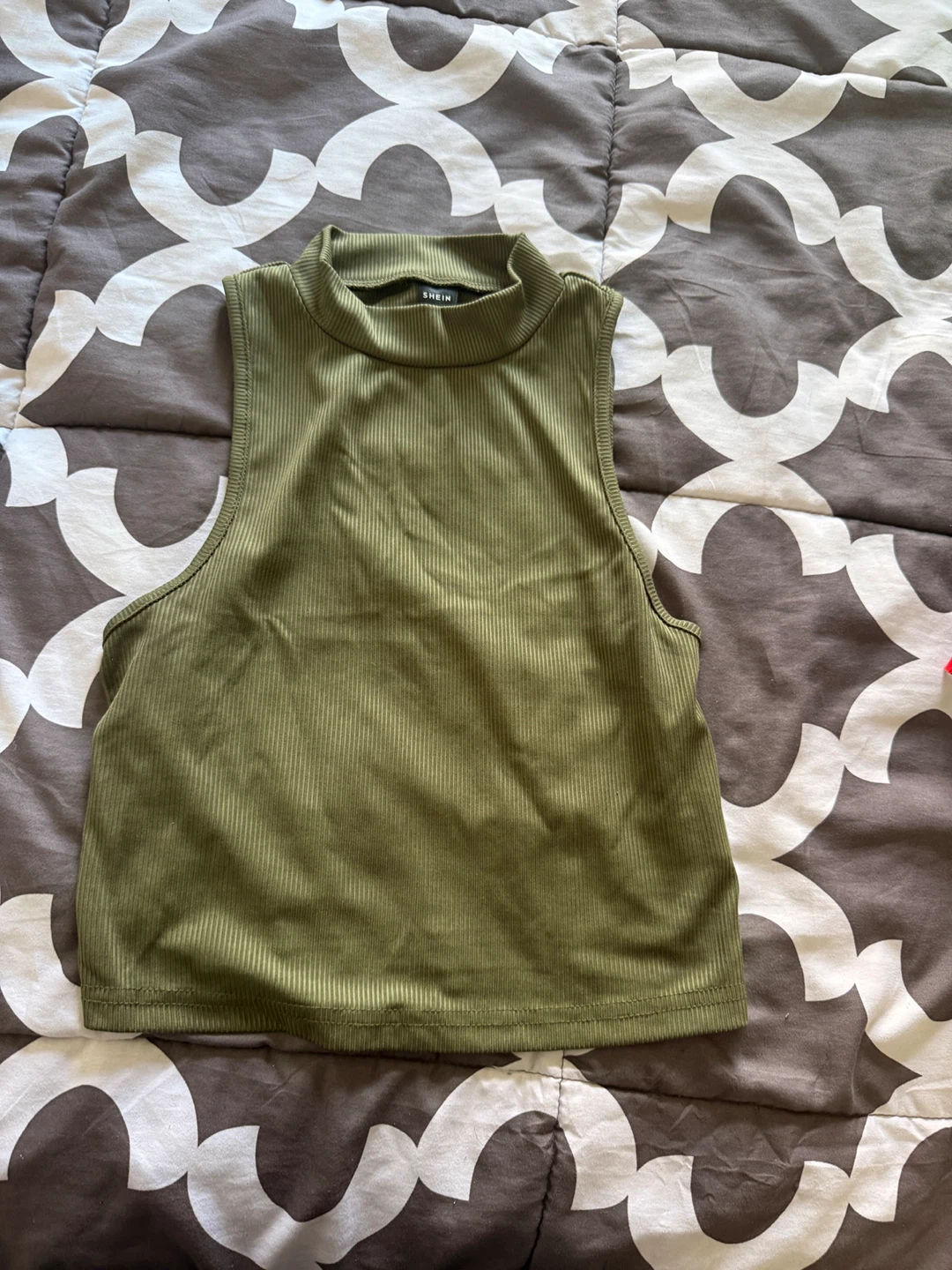 Ribbed Mock Neck Sleeveless Crop Top - photo 3