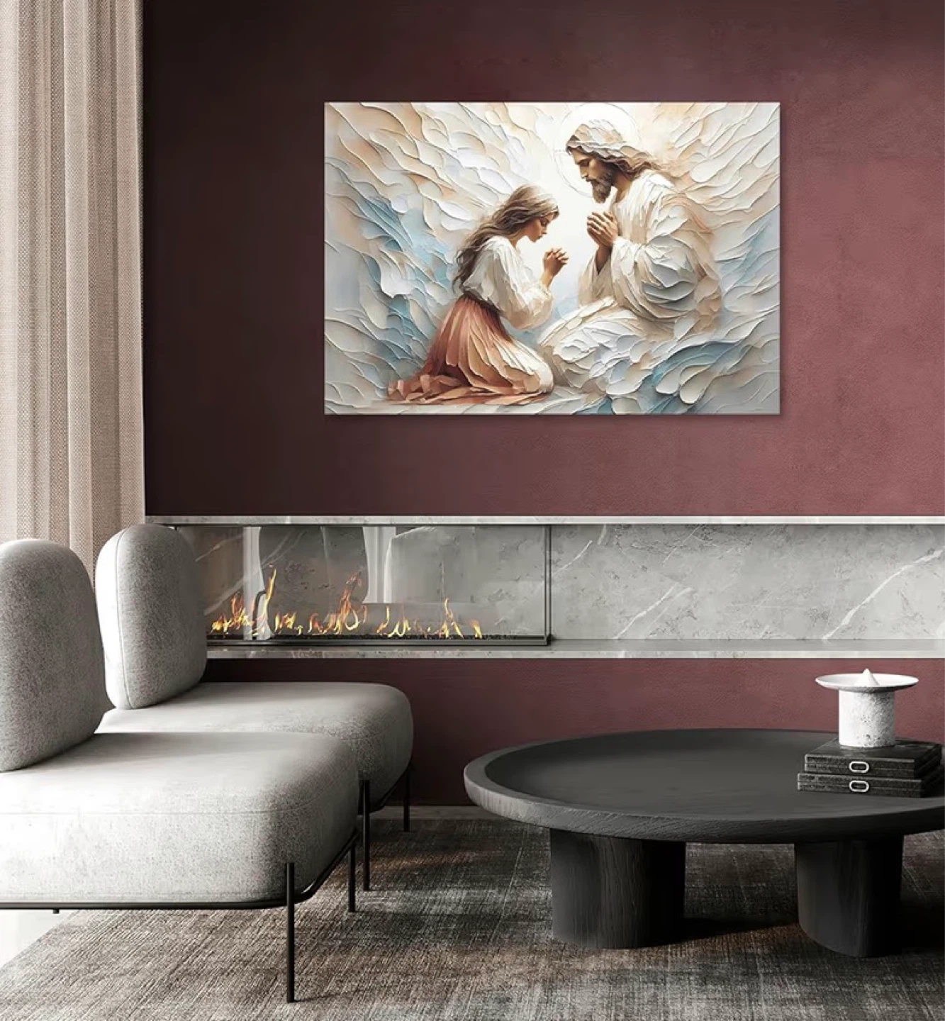 Jesus and Child Praying Canvas Wall Art - photo 5