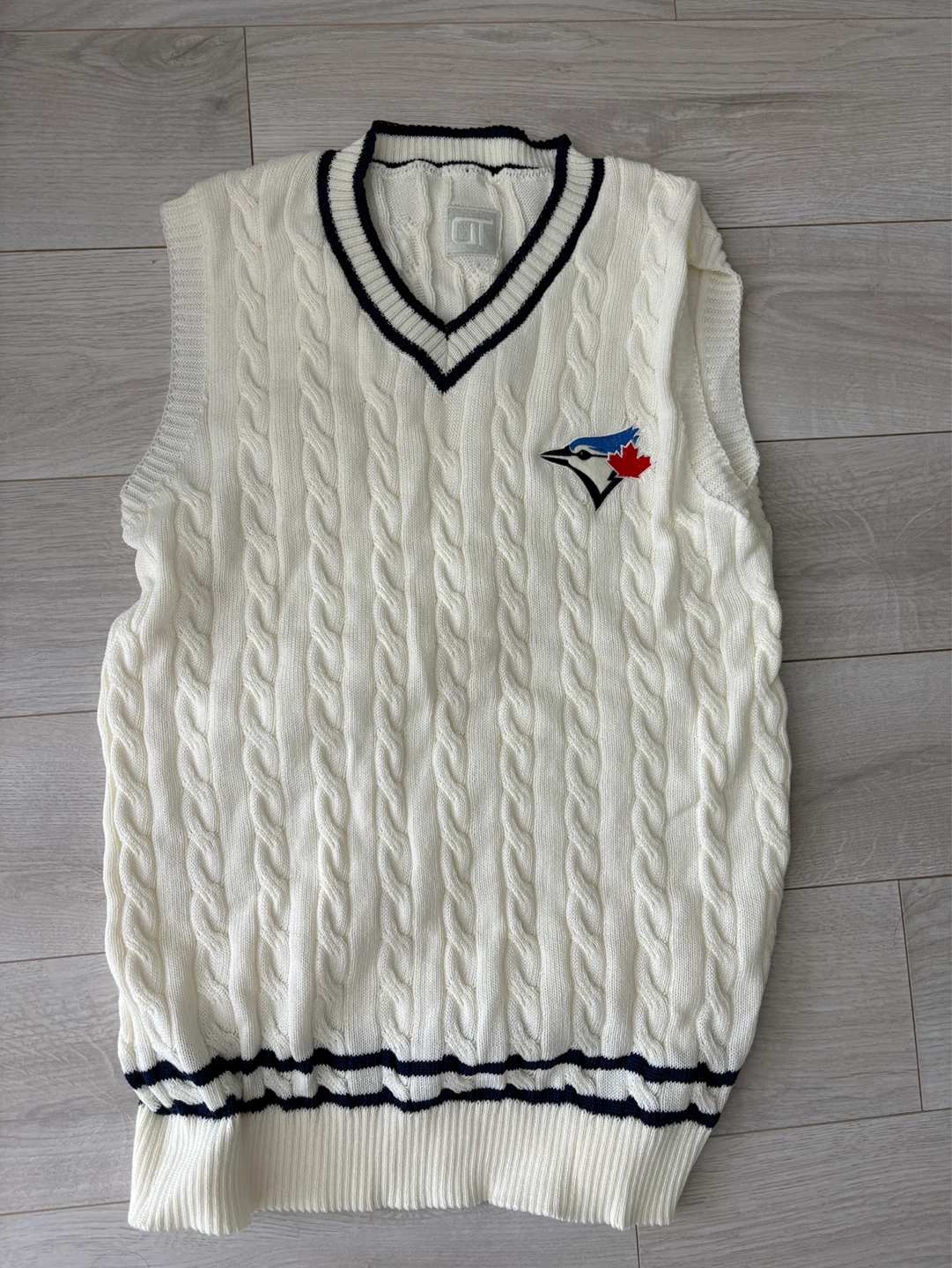 White Toronto Blue Jays Cable Knit Vest