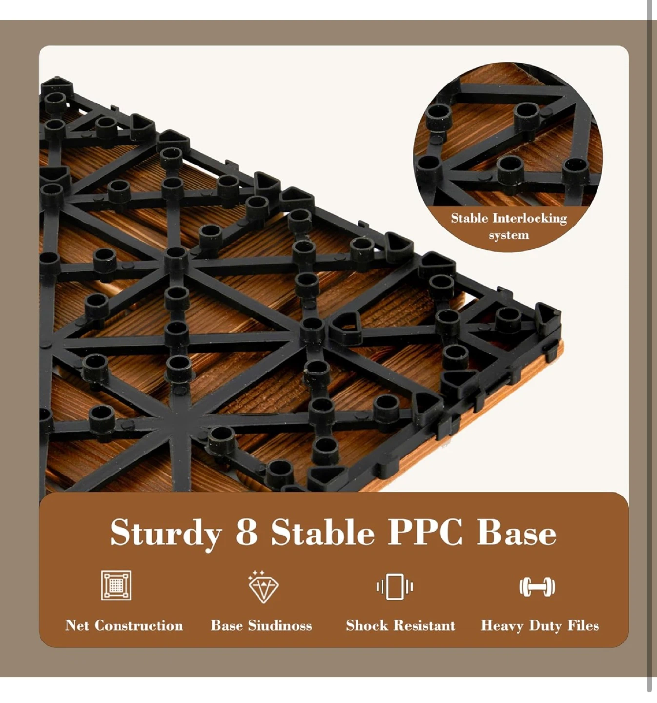 30pc Acacia Wood Deck Tiles 12"x12" - photo 3