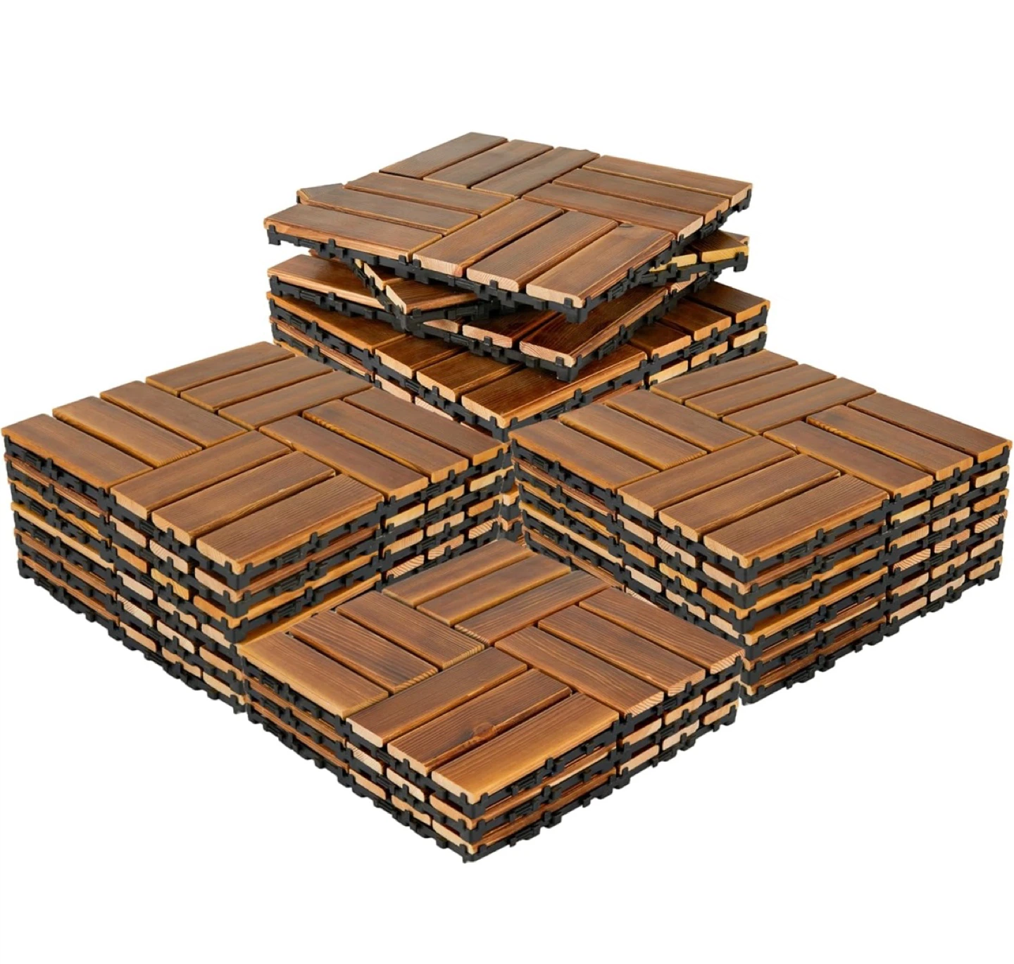 30pc Acacia Wood Deck Tiles 12"x12"