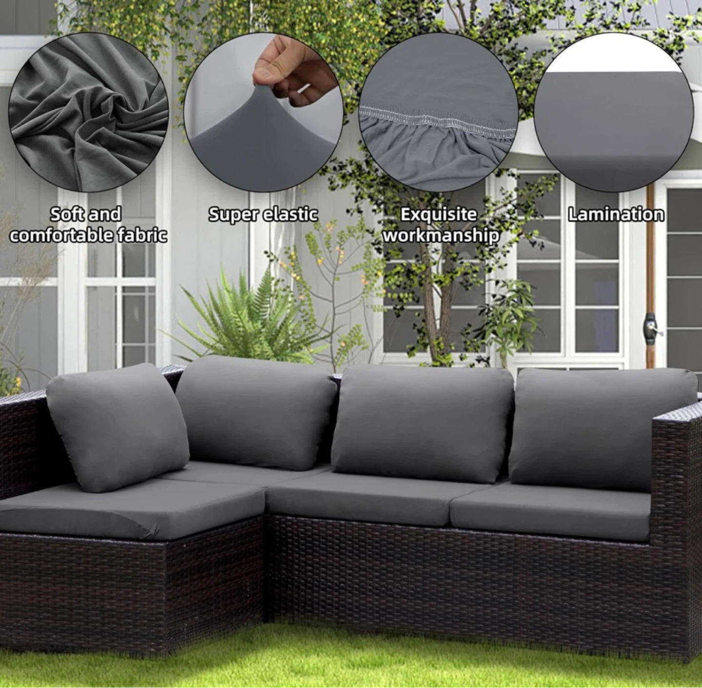 New Outdoor Cushion Covers Set - 11 Pieces - photo 4