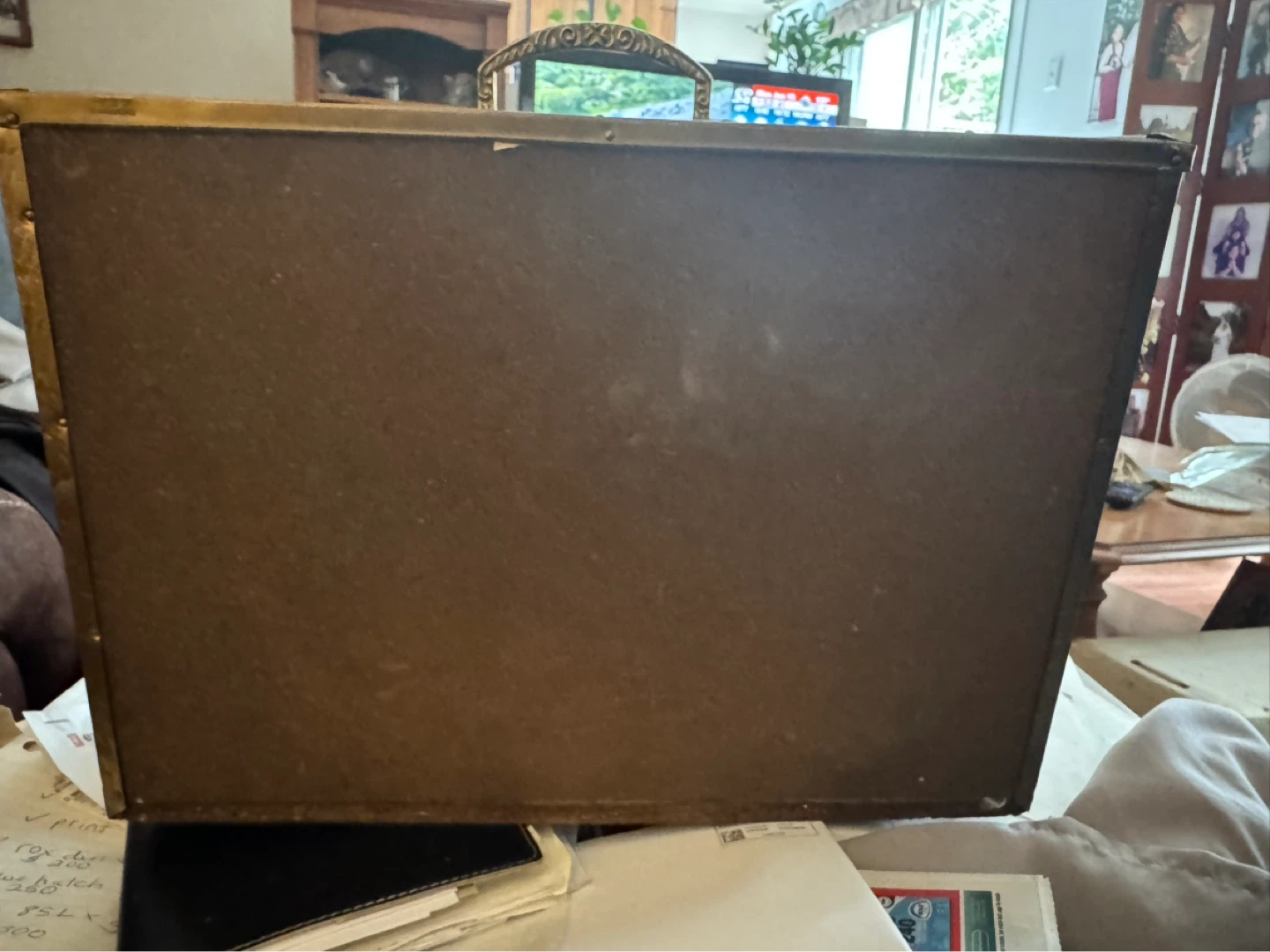 Vintage Brass Embossed Magazine Holder - photo 3