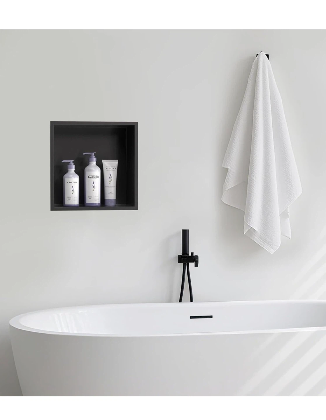 Shower Niche 12”x12” - Stainless Steel chorcal black - photo 4