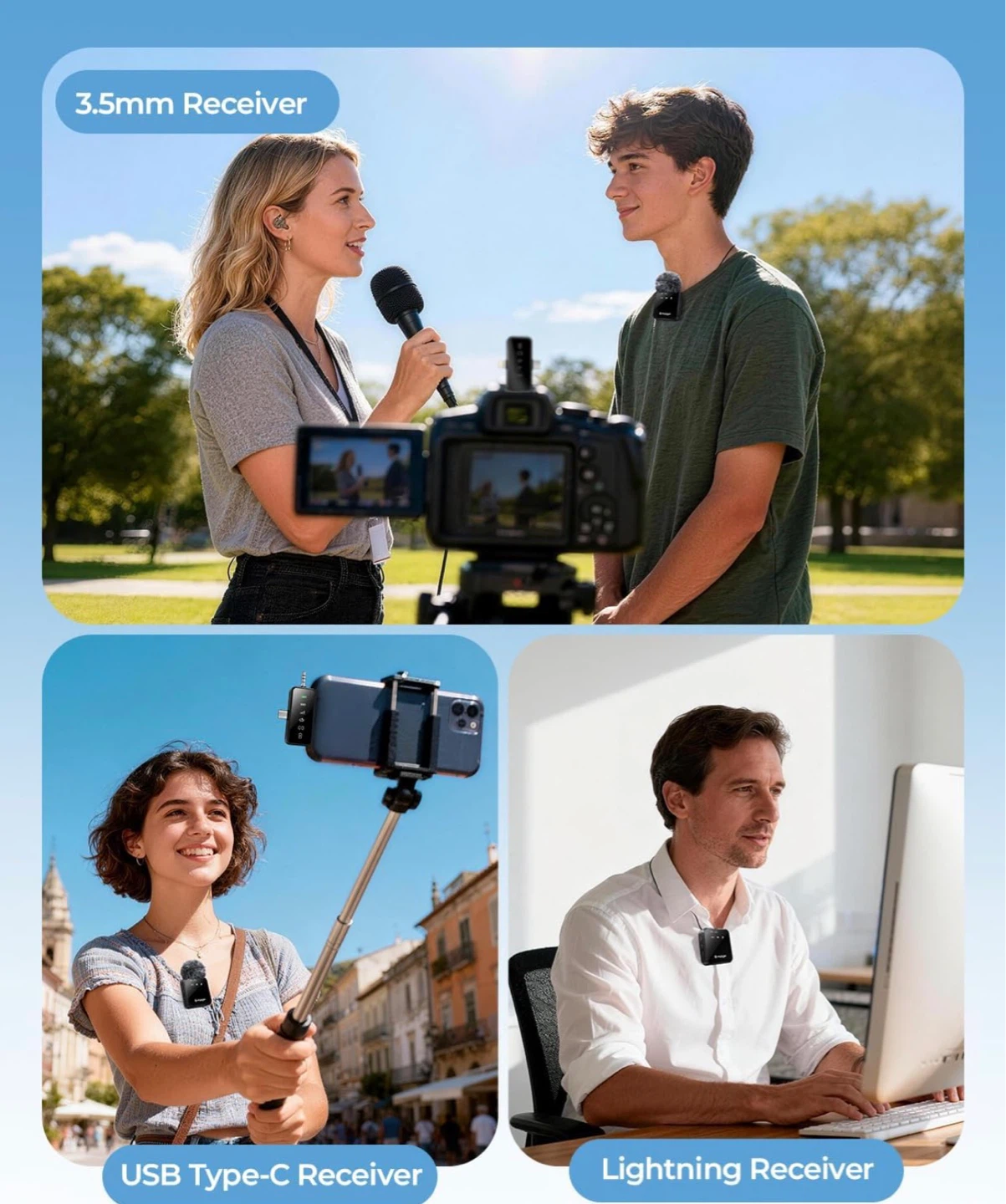 PQRQP 3-in-1 Mini Wireless Microphone - photo 5
