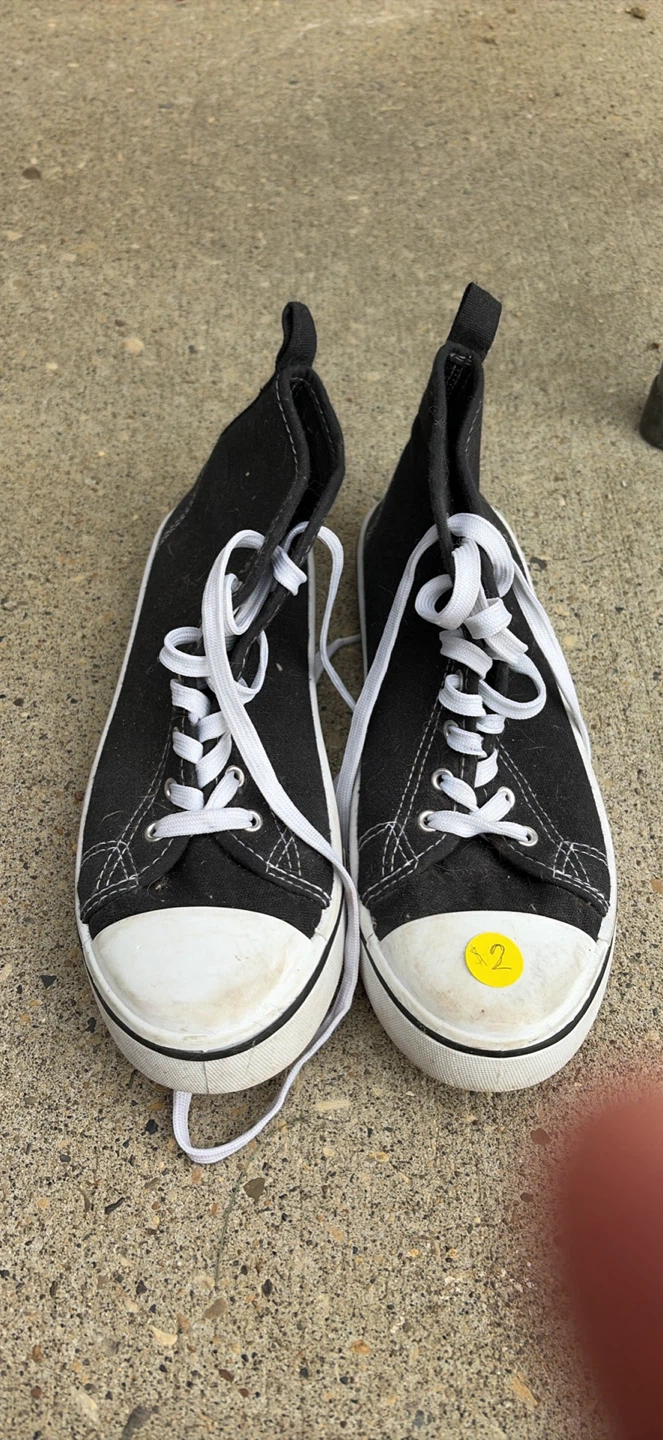 Black Canvas High-Top Sneakers