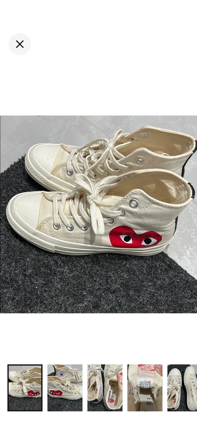 PLAY x Converse Cream High Tops