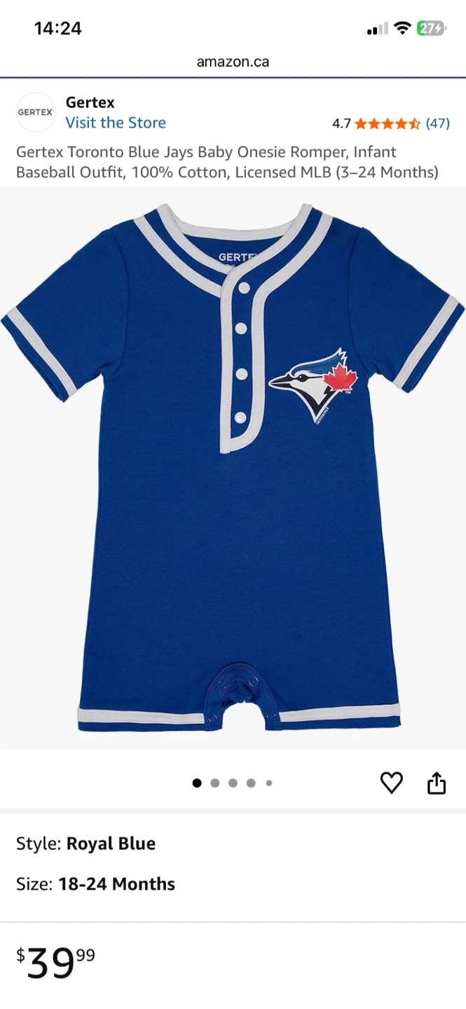 MLB Romper - Powder Blue (6-9 Months) - photo 3