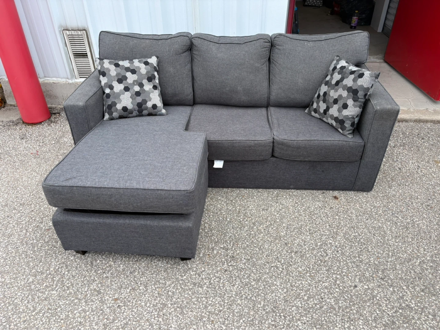 Grey Sectional Sofa with Ottoman - photo 2