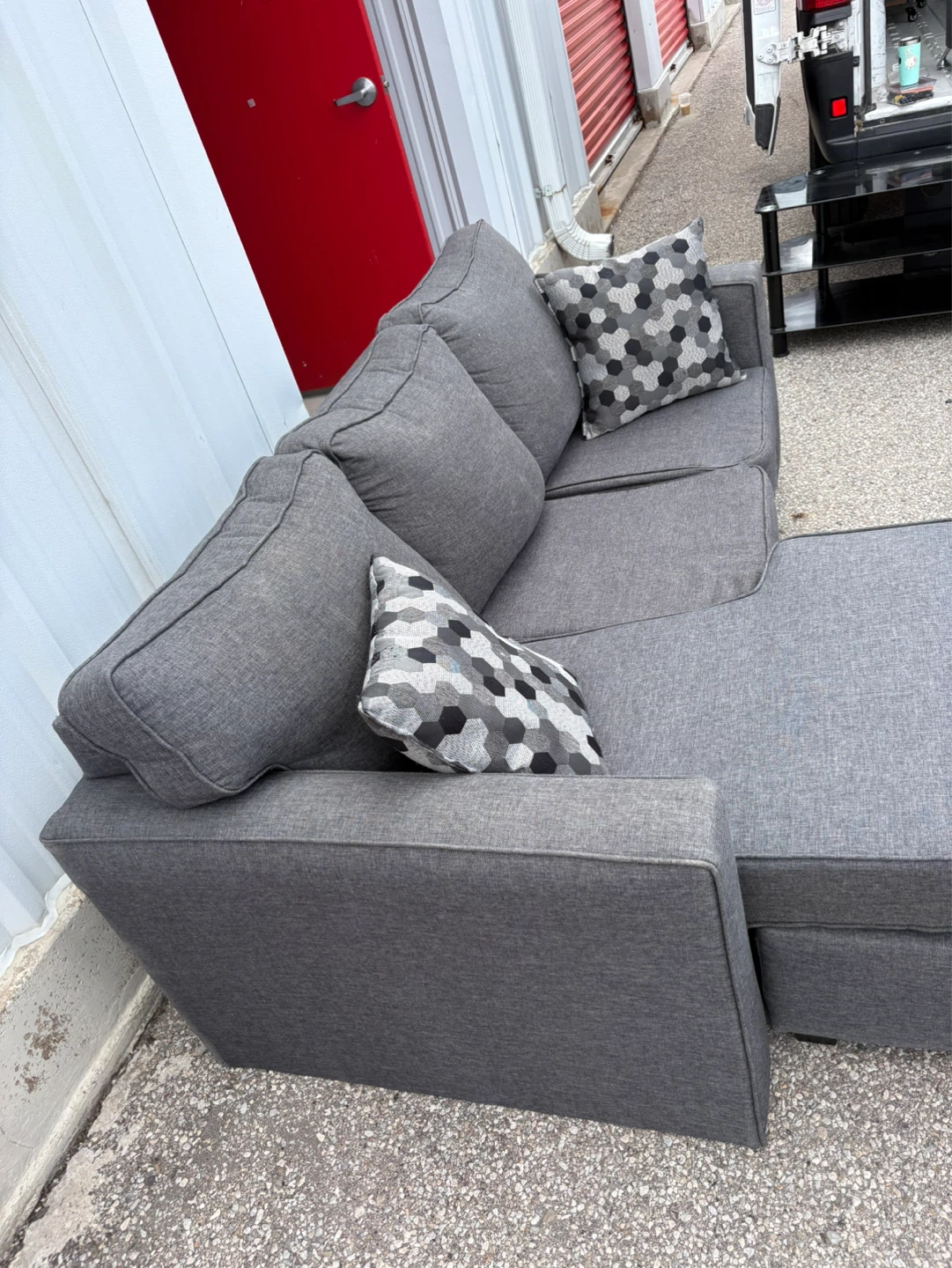 Grey Sectional Sofa with Ottoman - photo 3