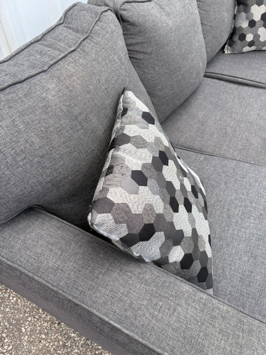 Grey Sectional Sofa with Ottoman - photo 5