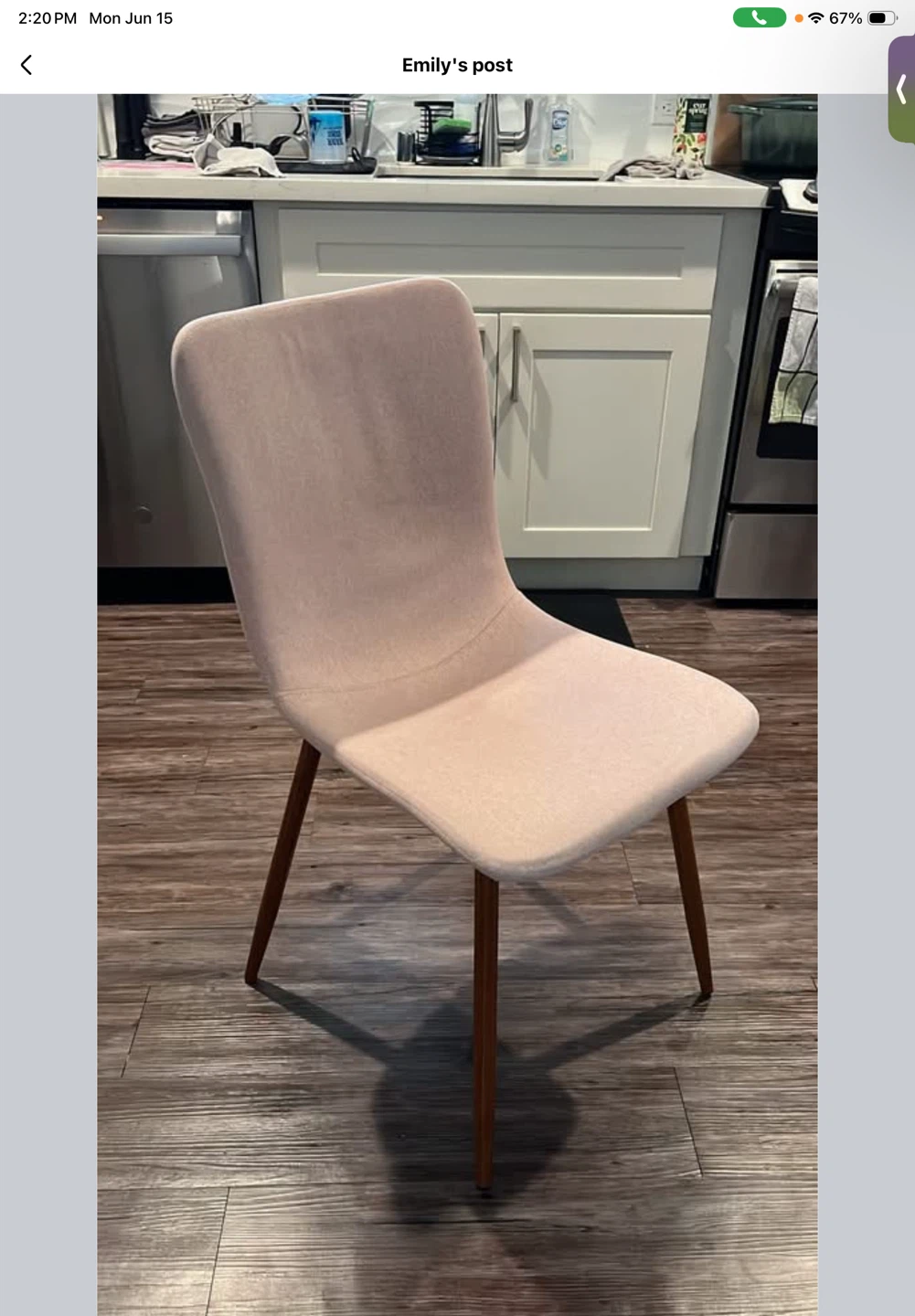 Pink Upholstered Dining Chairs - Set of 4 - photo 2