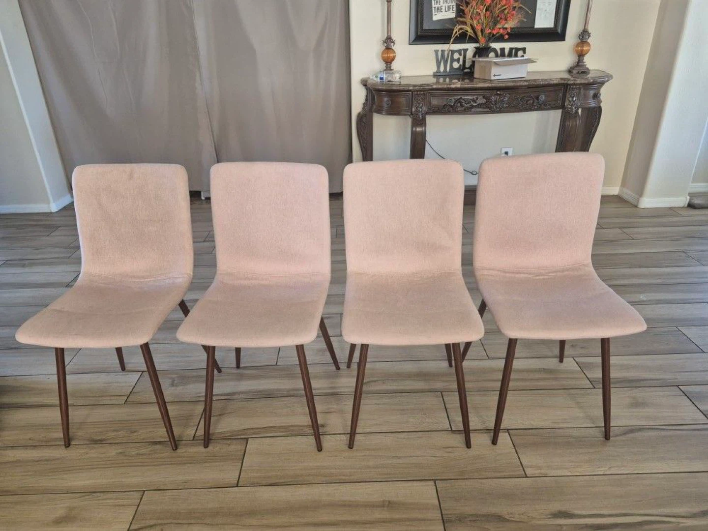 Pink Upholstered Dining Chairs - Set of 4 - photo 3