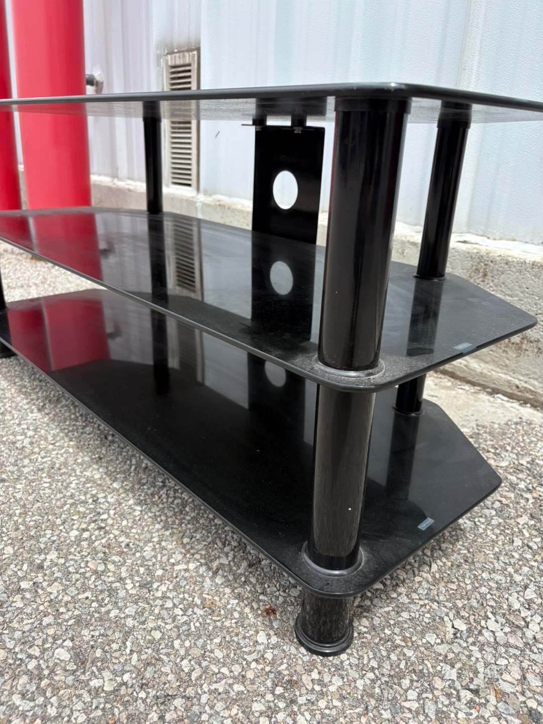 Black Glass Media Console Stand - photo 3
