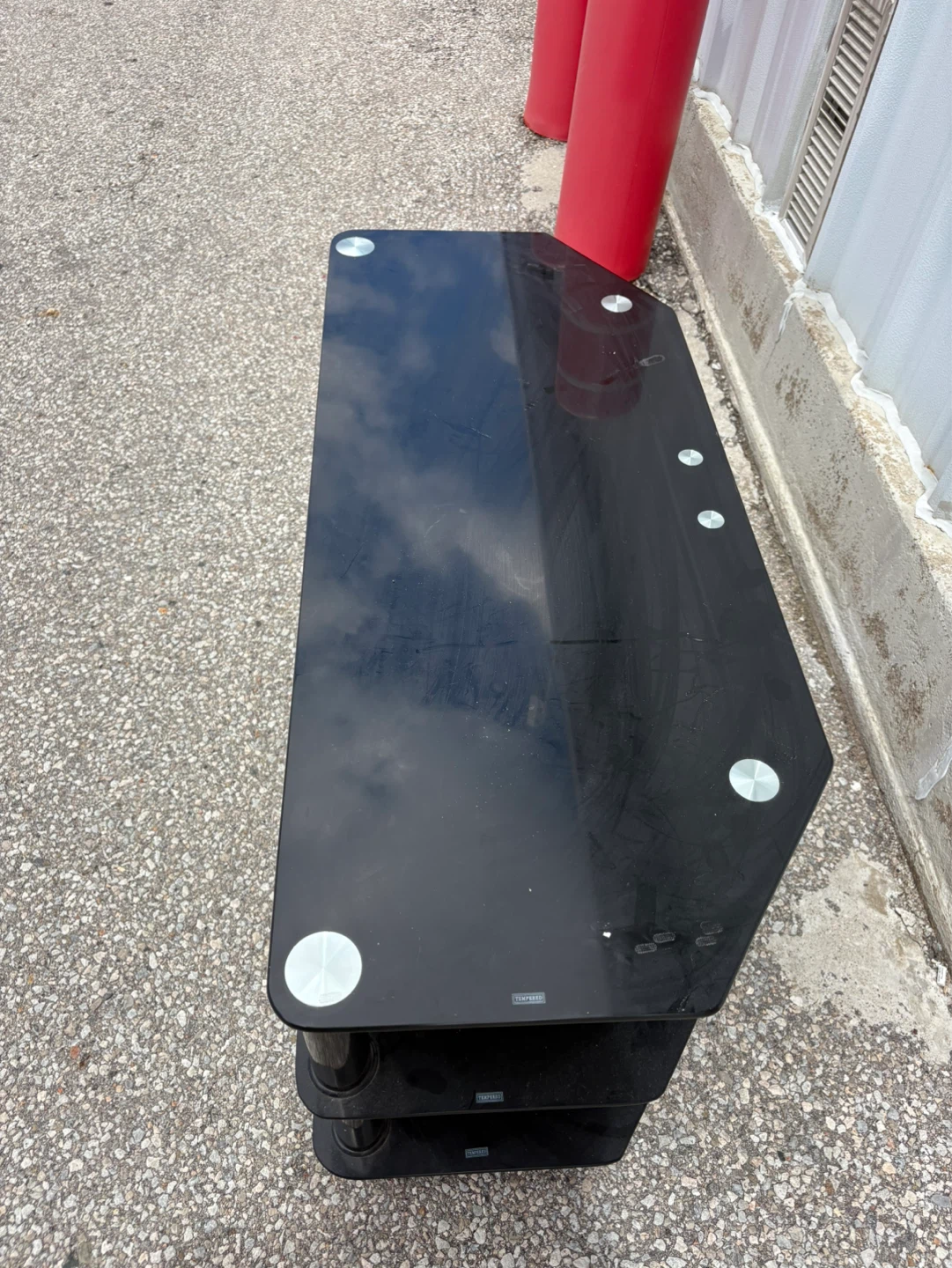Black Glass Media Console Stand - photo 4