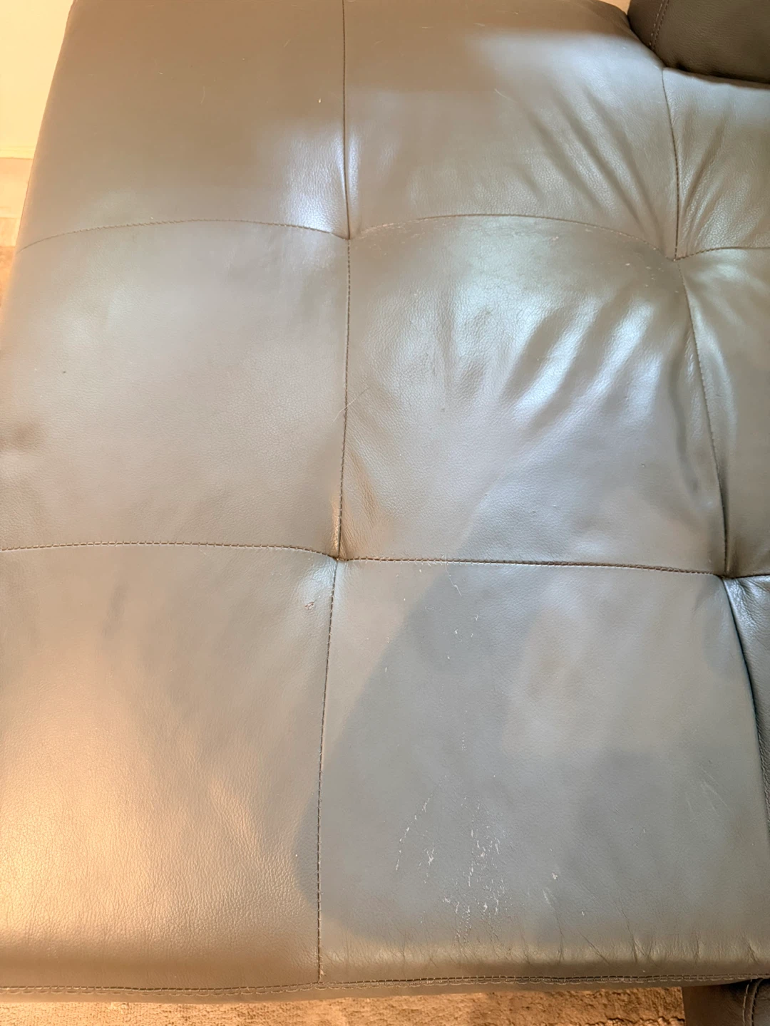 Grey Leather Sectional Sofa - photo 4