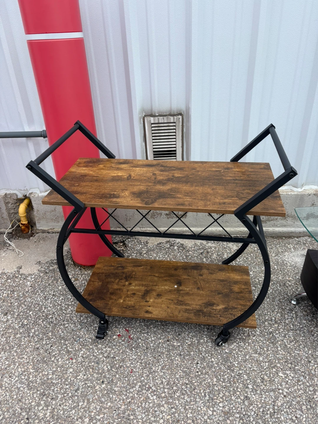 Industrial Style Rolling Bar Cart
